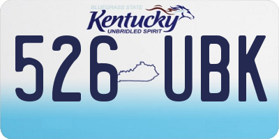 KY license plate 526UBK
