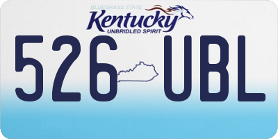 KY license plate 526UBL