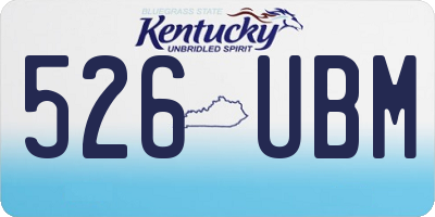 KY license plate 526UBM