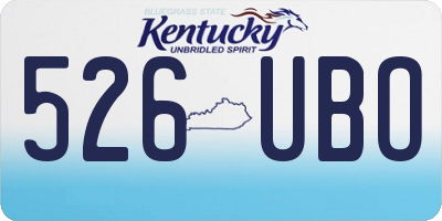 KY license plate 526UBO