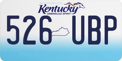 KY license plate 526UBP