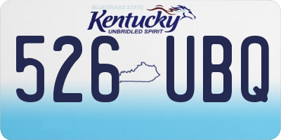 KY license plate 526UBQ
