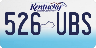 KY license plate 526UBS