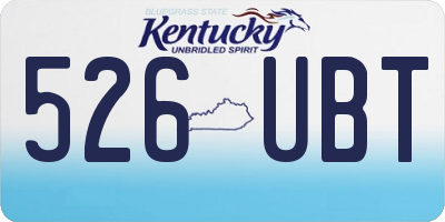 KY license plate 526UBT