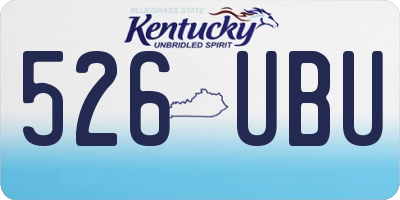 KY license plate 526UBU