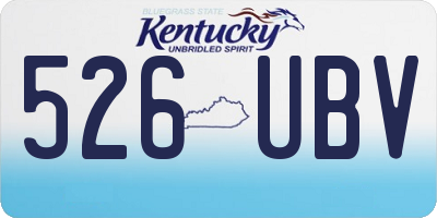 KY license plate 526UBV