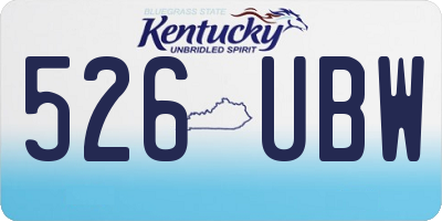KY license plate 526UBW