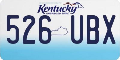 KY license plate 526UBX