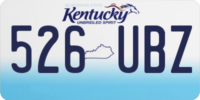 KY license plate 526UBZ