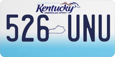 KY license plate 526UNU