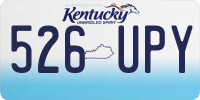KY license plate 526UPY