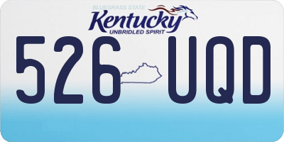 KY license plate 526UQD