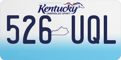 KY license plate 526UQL