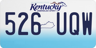 KY license plate 526UQW