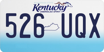 KY license plate 526UQX