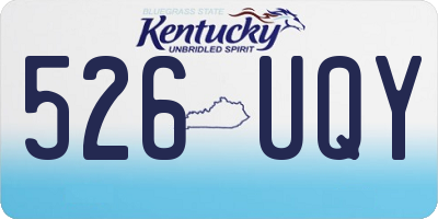 KY license plate 526UQY