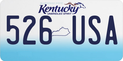 KY license plate 526USA