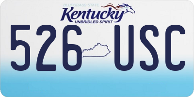 KY license plate 526USC