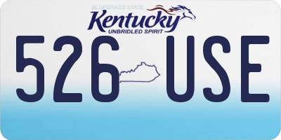 KY license plate 526USE
