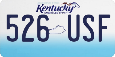 KY license plate 526USF
