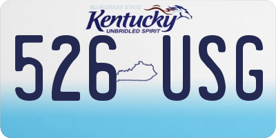 KY license plate 526USG