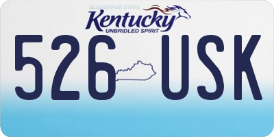 KY license plate 526USK
