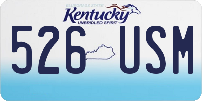 KY license plate 526USM