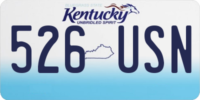 KY license plate 526USN