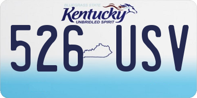 KY license plate 526USV