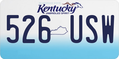 KY license plate 526USW