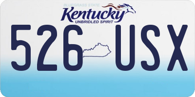 KY license plate 526USX