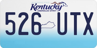 KY license plate 526UTX