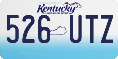 KY license plate 526UTZ