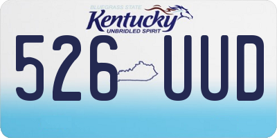 KY license plate 526UUD
