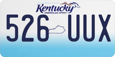 KY license plate 526UUX