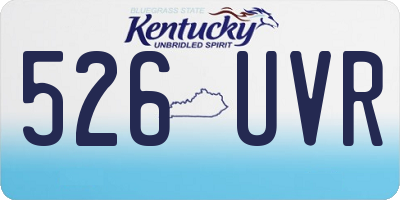 KY license plate 526UVR