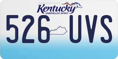 KY license plate 526UVS