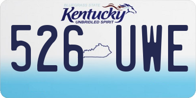 KY license plate 526UWE