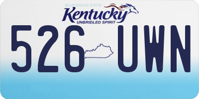 KY license plate 526UWN