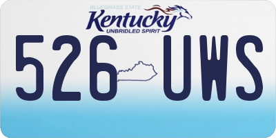 KY license plate 526UWS