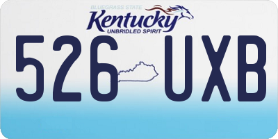 KY license plate 526UXB