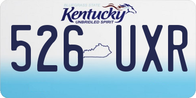 KY license plate 526UXR