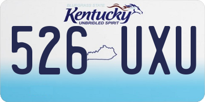 KY license plate 526UXU