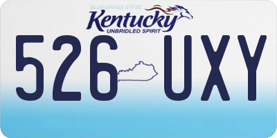 KY license plate 526UXY