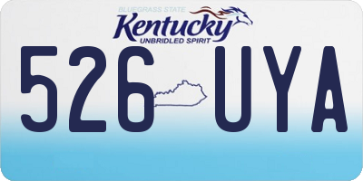 KY license plate 526UYA