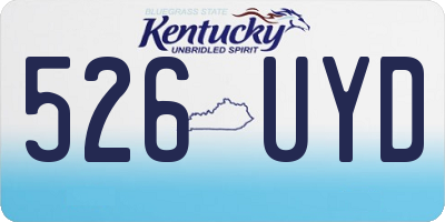 KY license plate 526UYD