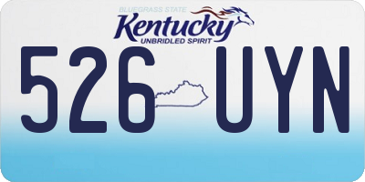 KY license plate 526UYN