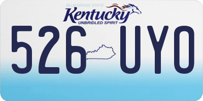 KY license plate 526UYO