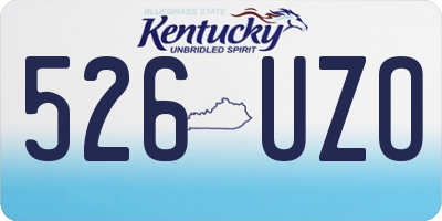 KY license plate 526UZO