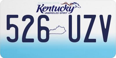 KY license plate 526UZV